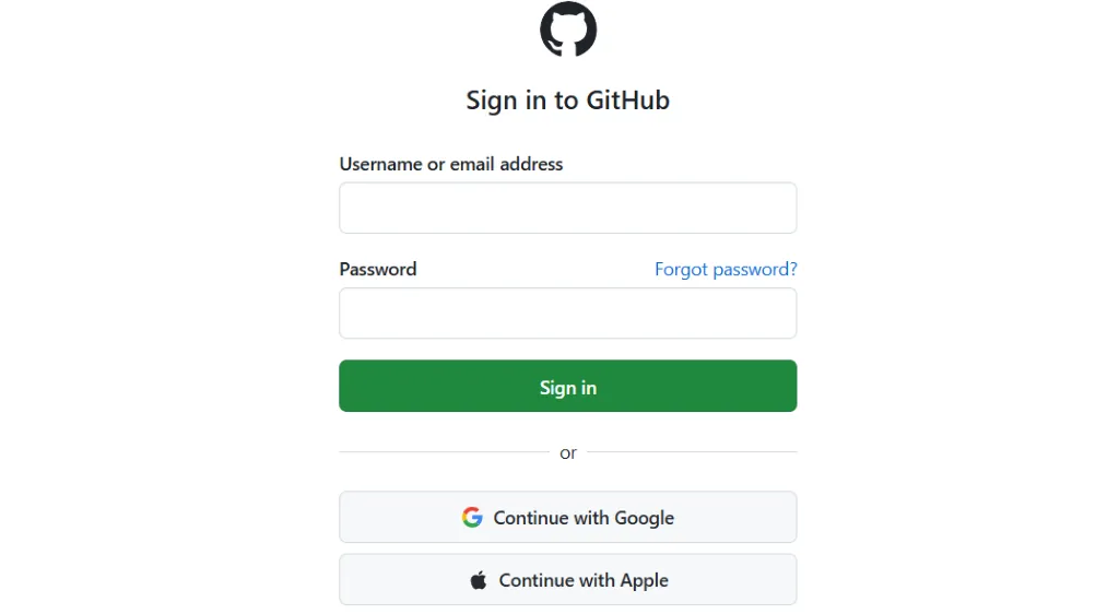 GitHub 登录页面