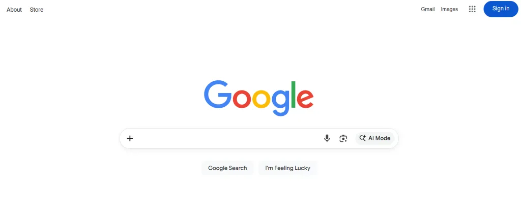Google 首页，点右上角登录按钮