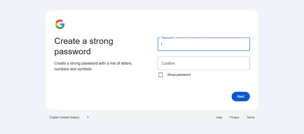 设置谷歌账号密码
